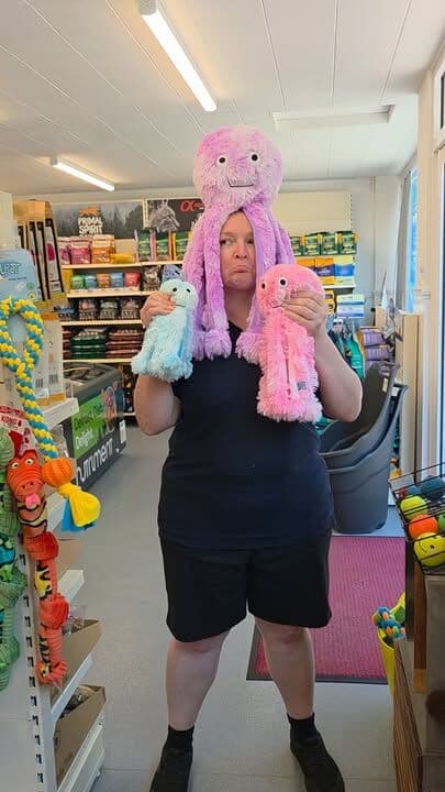 It's Friday 😀
I promise no jelly babies have been eaten 😂
We have some fabulous new toys in stock, Sally has been having lots of fun 😁 😂

 #petshop #dogsofinstagram #petlovers