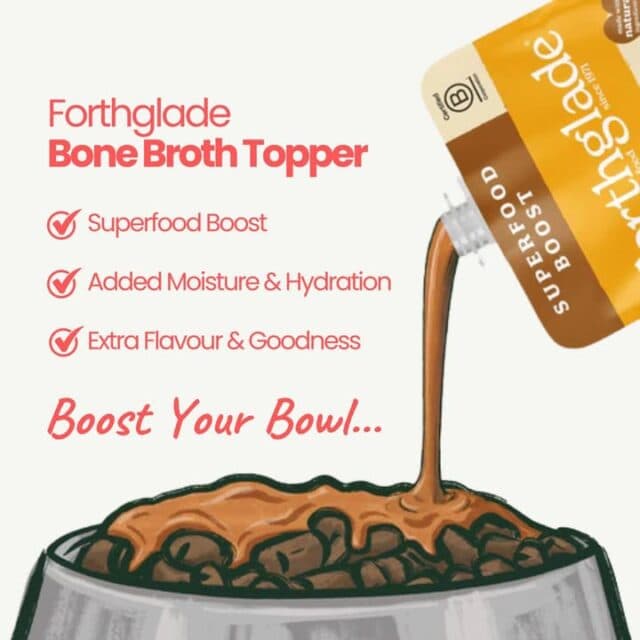If your dog needs a little extra encouragement at mealtimes, this is worth trying.

Forthglade Bone Broth Toppers are an easy way to add flavour, hydration and goodness to every bowl. Just pour over their food and serve.